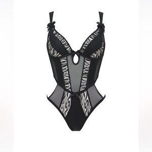 For Love & Lemons Millie Black Bodysuit Size M NWT